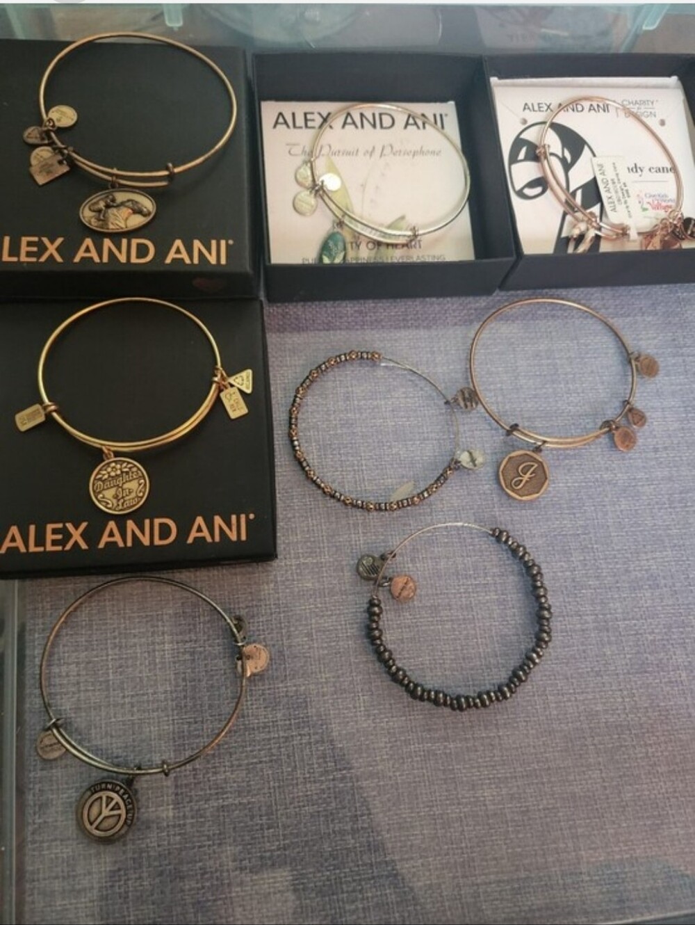 Alex and Ani + Wind & Fire Expandable Bangle Bracelet Bundle - Set of 8